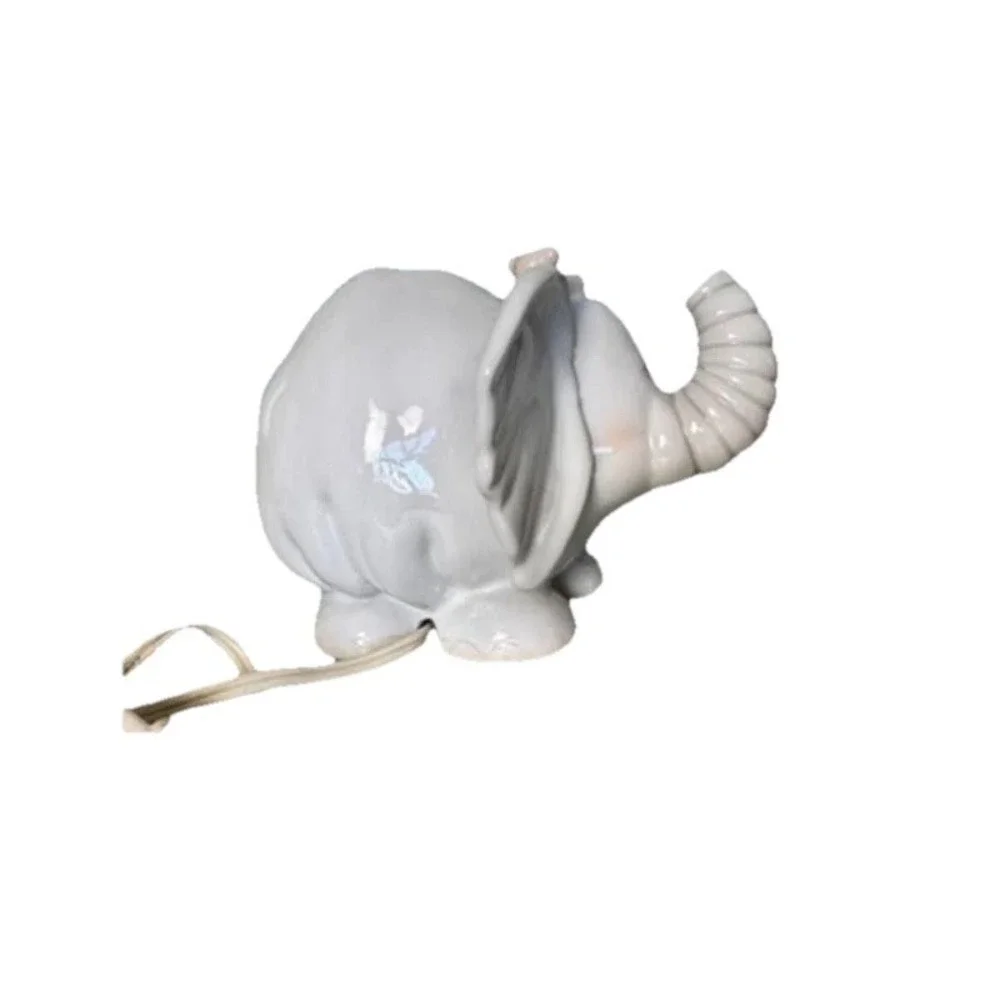 Enesco Ceramic Elephant Night Light Piggy Bank Corded Electric‎ Nursery Decor